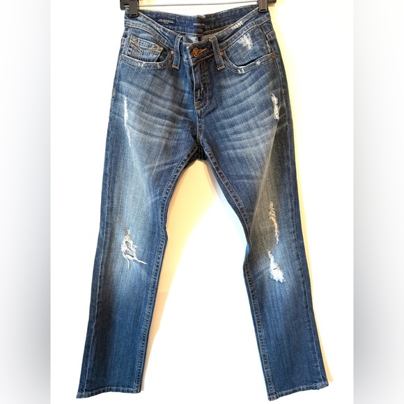 Vigoss Denim - VIGOSS STUDIO The Brooklyn Mid-rise Skinny Classic Blue Distressed Skinny Jeans